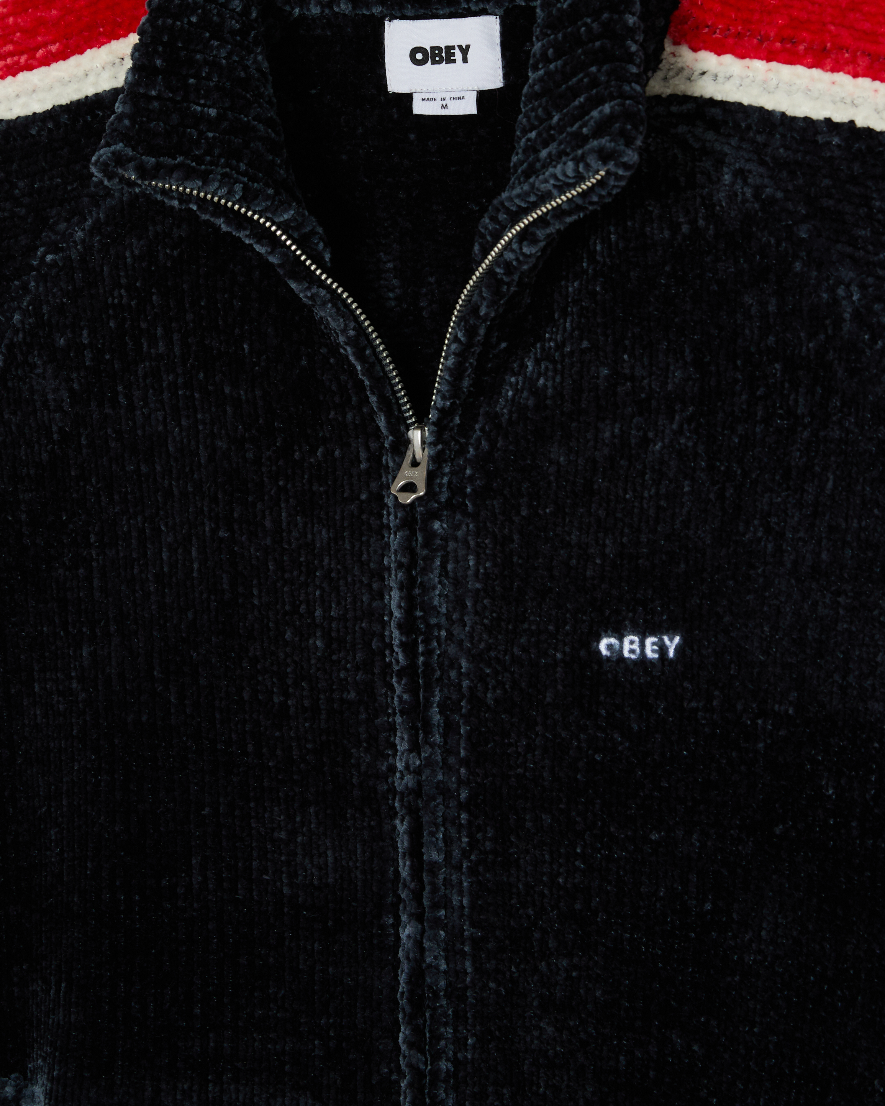 Obey Varen Zip Up Sweater Navy Multi Herren Strickjacke blau